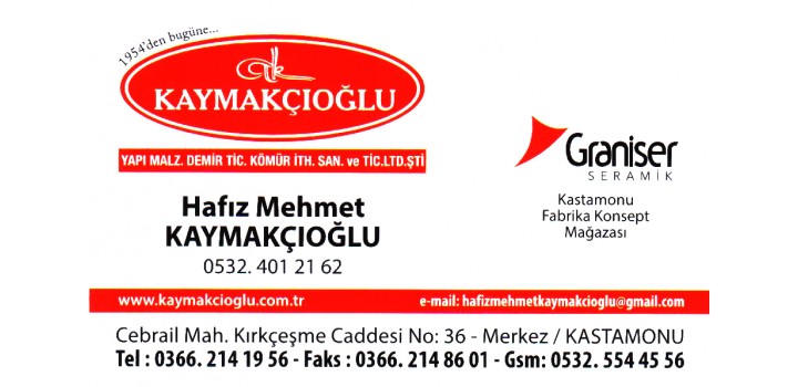 KAYMAKÇIOĞLU YAPI İNŞAAT MALZEMELERİ KAYMAKÇIOĞLU YAPI İNŞAAT MALZEMELERİ